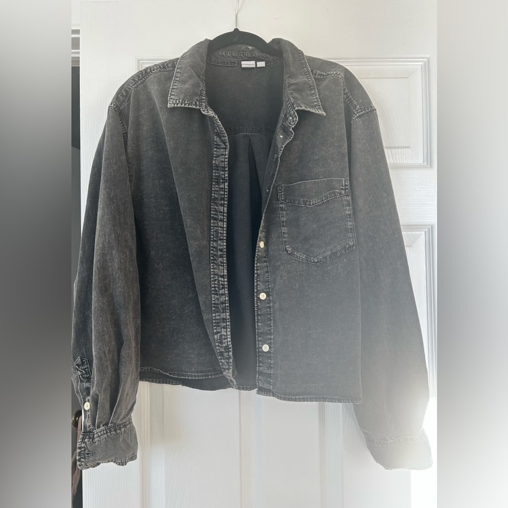 GAP Washed Black Light Weight Denim Shirt Jacket